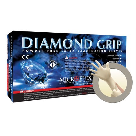BARRIERSAFE SOLUTIONS INTERNATIONAL Diamond Grip Pf Latex Gloves Large 100Pk MF-300-L